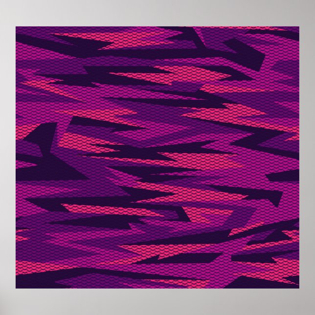 Striped Camouflage: Abstract Geometric Pattern Poster (Front)
