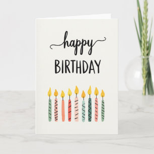 Striped Candle Birthday Card