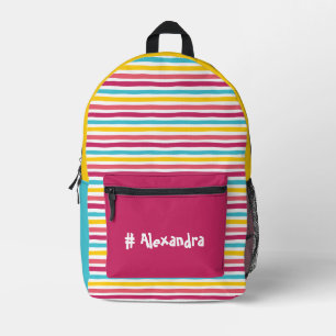 #Striped Candy! Fun Colourful Colour block Happy  Printed Backpack
