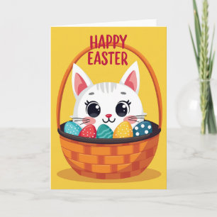 Striped Cat Easter Fun Card