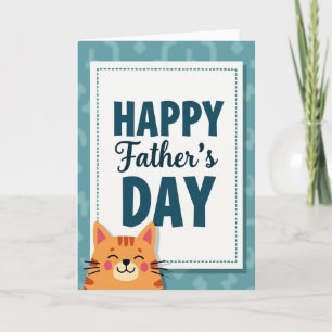 Striped Cat Fathers Day Love Card