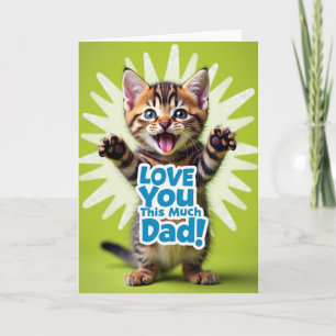 Striped Cat Love You Dad Card