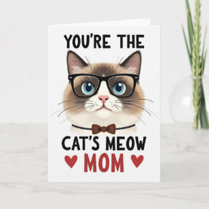 Striped Cat Mom Card
