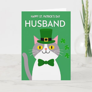 Striped Cat St Patricks Card