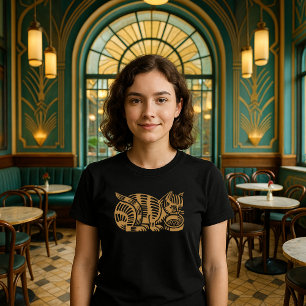 Striped Cat Vintage 1927 Art Deco T-Shirt