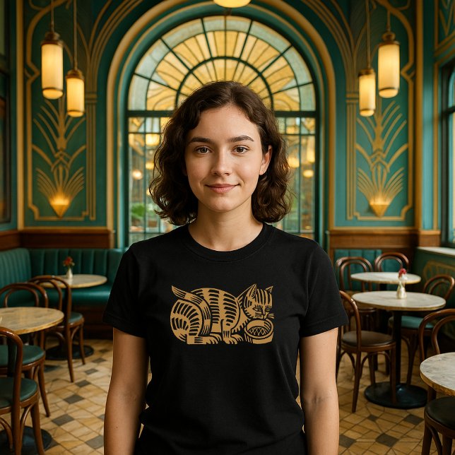 Striped Cat Vintage 1927 Art Deco T-Shirt (Creator Uploaded)