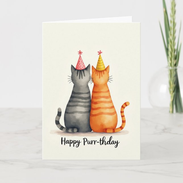 Striped Cats Joyful Card (Front)