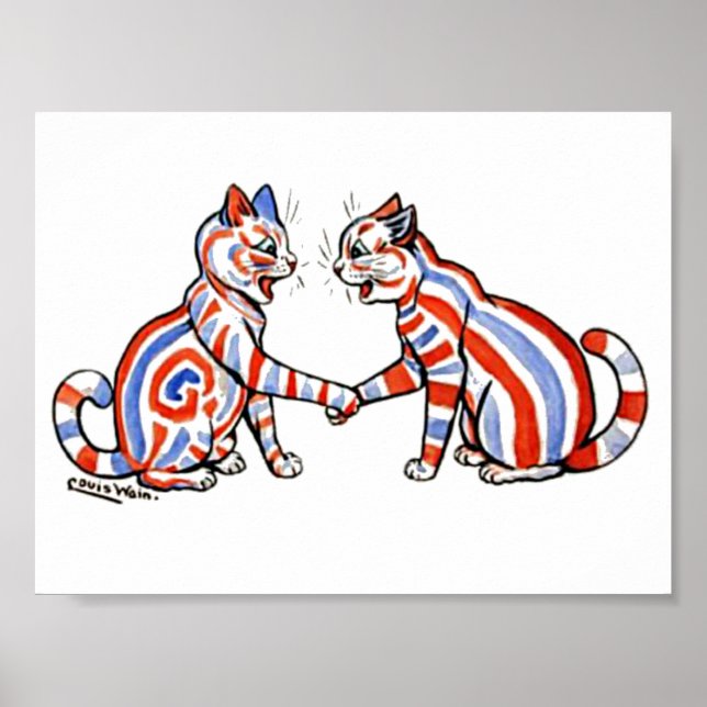 Striped Cats, Louis Wain,  Poster (Front)