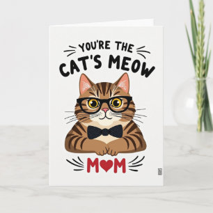 Striped Cats Meow Mum Card
