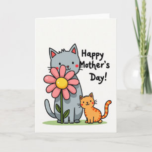 Striped Cats Mothers Day Card