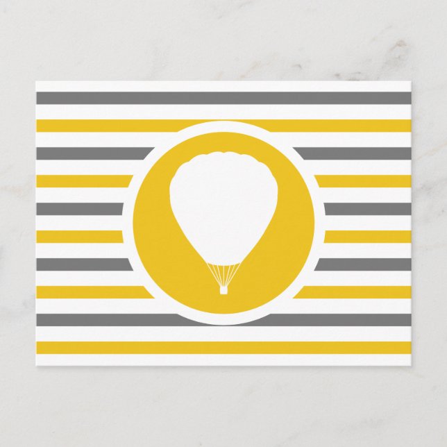 Striped Chic BALLOONING Postcard (Front)
