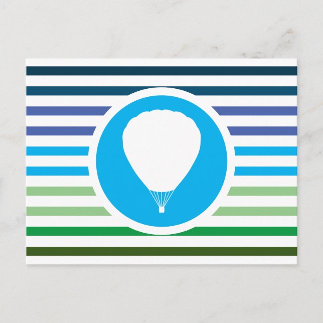 Striped Chic BALLOONING Postcard (Front)