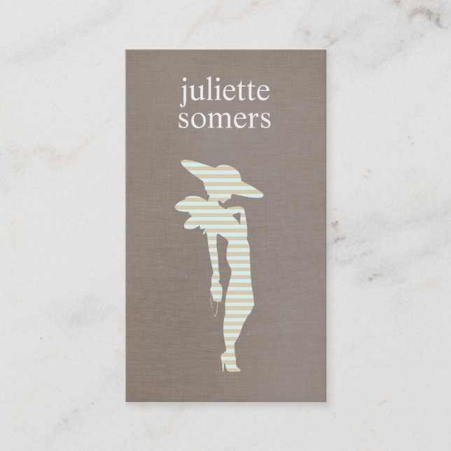 Striped Chic Fashion Model Clothing Boutique Business Card (Front)