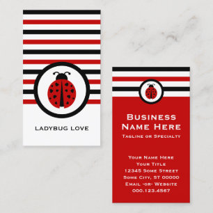 Striped Chic Ladybug Business Card