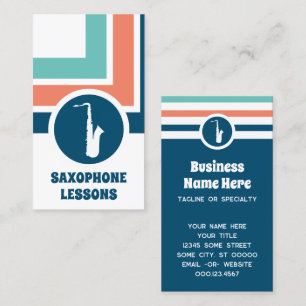Striped Chic Saxophone Business Card
