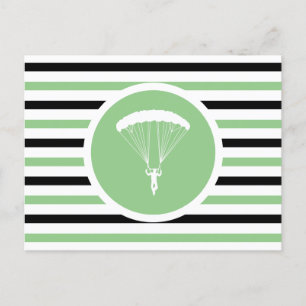 Striped Chic Skydiver Postcard