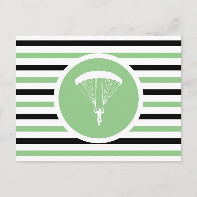 Striped Chic Skydiver Postcard (Front)