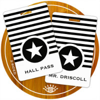 Striped Chic Star Hall Pass for Teachers