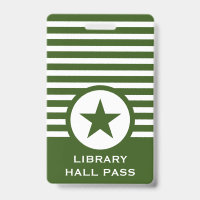 Striped Chic Star Hall Pass for Teachers