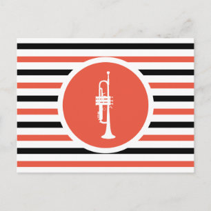Striped Chic Trumpet Postcard