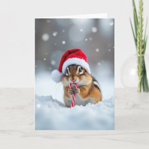 Striped Christmas Animal Card