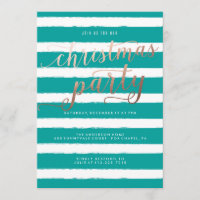 Striped Christmas Holiday Party Invitation