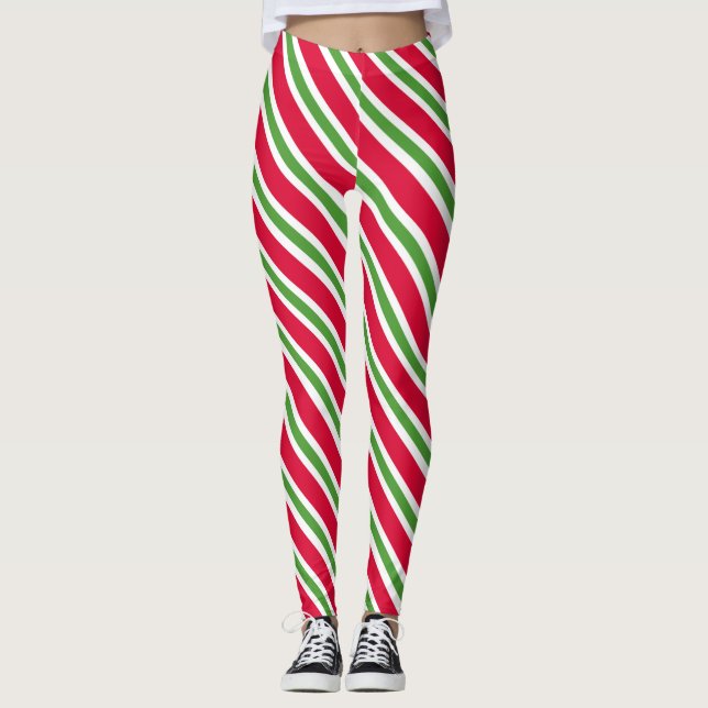Striped Christmas Leggings (Front)
