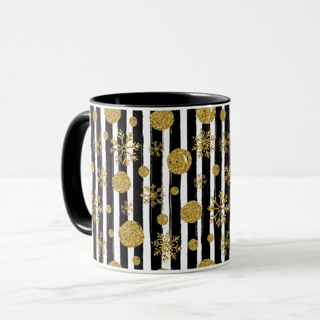 Striped Christmas Pattern Mug (Front Left)
