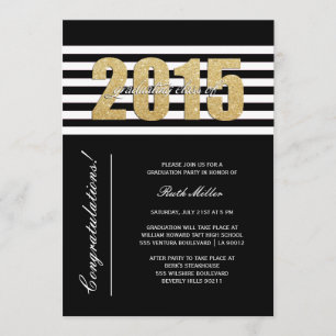 Striped Class of 2015 Graduation Invitation