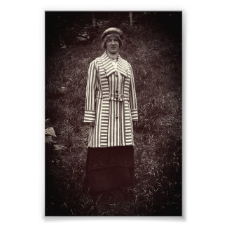 Striped Coat Fashionable Juneau Alaska Woman Photo Print
