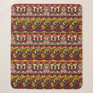 Striped colorful ethnic seamless ornament. Floral Sherpa Blanket