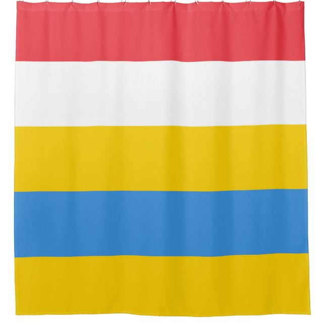 Striped Colors of Aruba Flag Shower Curtain (Front)