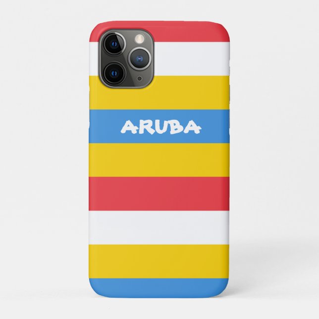 Striped Colours of Aruba Flag Case-Mate iPhone Case (Back)