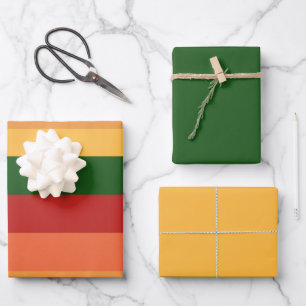 Striped Colours of Autumn Wrapping Paper Sheets