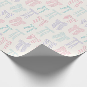 Striped Coquette Bows mint pink lilac Wrapping Paper