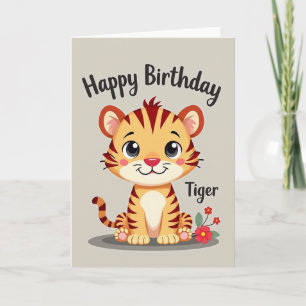 Striped Cub Birthday Image Card
