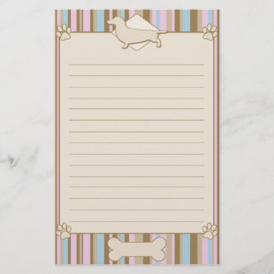 Striped Dachshund Stationery