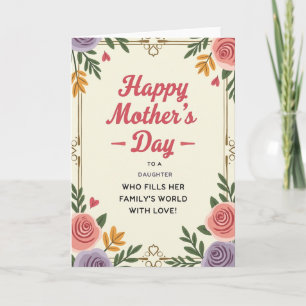 Striped Daughters Family Love Card