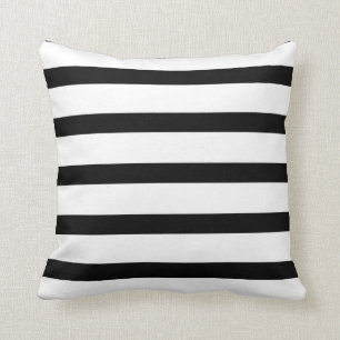 Striped Delight Black and White Cushion