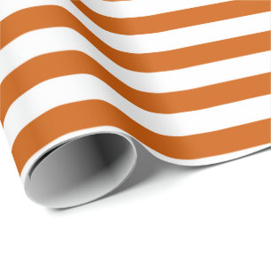 Striped Design Burnt Orange Wrapping Paper