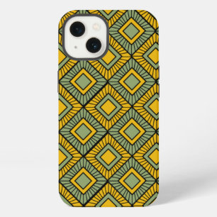 Striped Diamonds - Green iPhone 13 Case