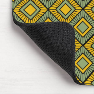 Striped Diamonds - Green  Mouse Mat