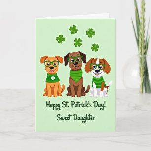 Striped Dog St Patricks Card