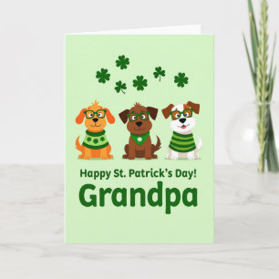 Striped Dogs Grandpa Card