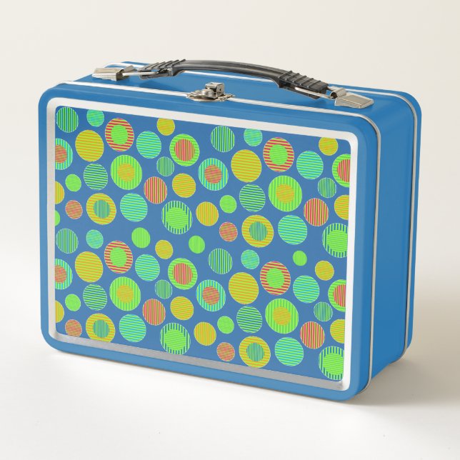 Striped Dots Metal Lunch Box (Front)