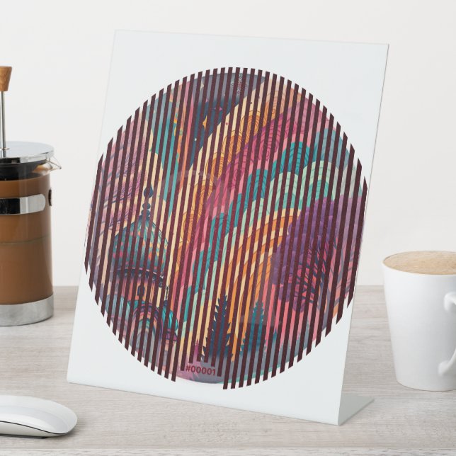 Striped Dreamscape Pedestal Sign – Customisable (In SItu)