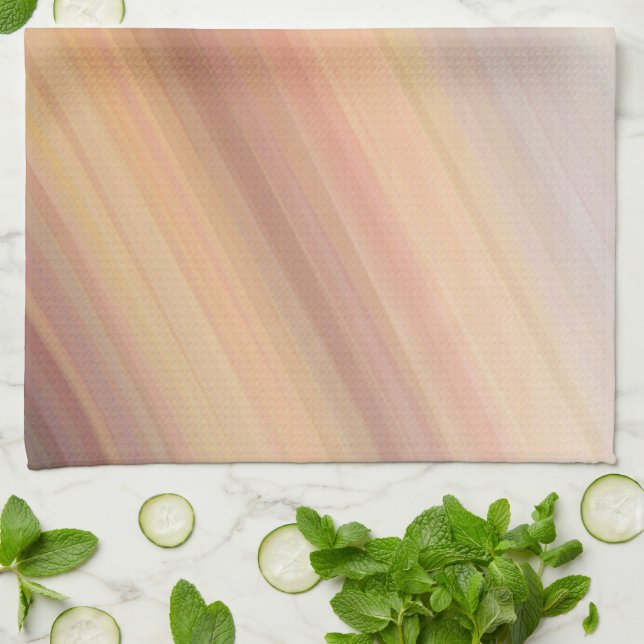 Striped earth tone gradient  tea towel (Folded)