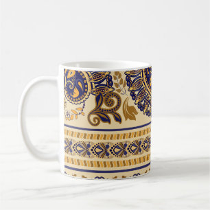 Striped Egyptian Floral Wallpaper Coffee Mug