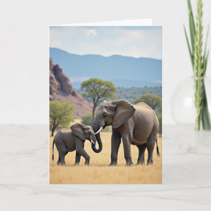 Striped Elephant Love Card