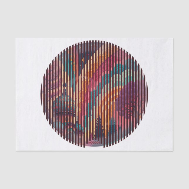 Striped Fantasy Dome Tissue Paper – Customisable (Front)